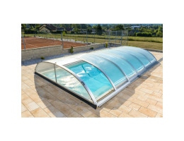 Abri de piscine Alto 6,42 x 3,30 - Profilés aluminium et toiture polycarbonate alvéolaire 10 mm