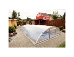 Abri de piscine télescopique bas Tenor 6,42 x 3,94 x h1,37m