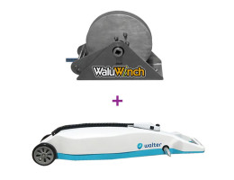 Enrouleur motorisé RollPower + Dérouleur Walu Winch pour bâche à barres