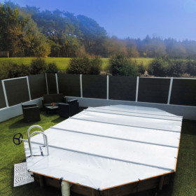 Bâche à barres WaluCover Woodstar pour piscine hors-sol