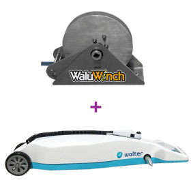 Enrouleur motorisé RollPower + Dérouleur Walu Winch pour bâche à barres