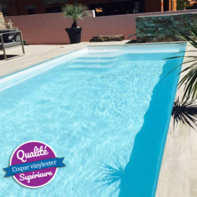 Piscine coque vinylester 7 x 3,50 x h1,50 m Zenao by Belora