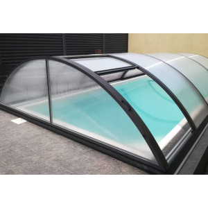 Abri de piscine télescopique bas Tenor 4,60 x 3,20 x h1,08m - Photo non contractuelle