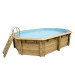Piscine bois octogonale allongée Ubbink Caraïbes 5 x 3,50 x h1,30 m