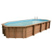 Piscine bois octogonale allongée Ubbink Caraïbes 6,70 x 4 x h1,30 m