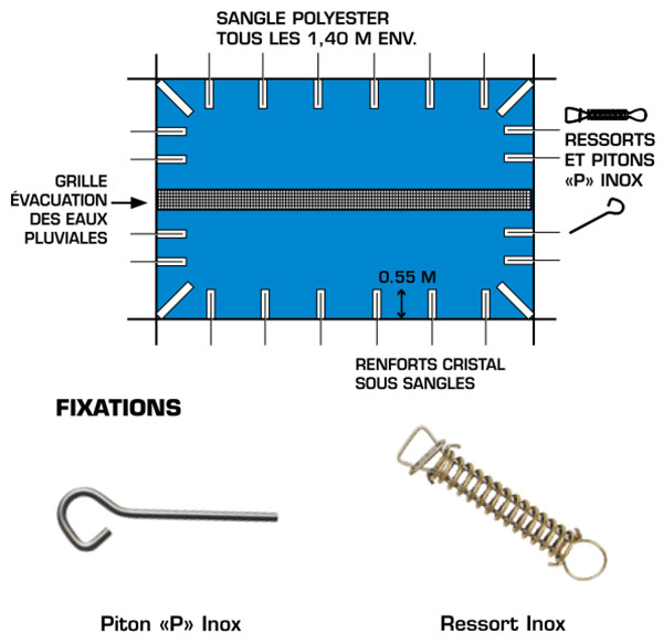 B&acirc;che de s&eacute;curit&eacute; opaque Cos Safe Plus pour l'hivernage de la piscine