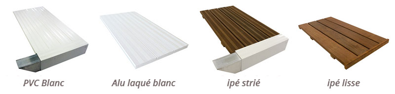 Caillebotis au choix pour votre volet de piscine immerg&eacute;