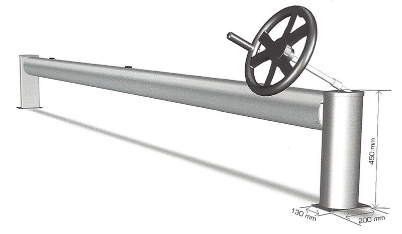 Sch&eacute;ma technique du volet roulant de piscine manuel