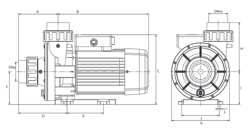 Dimensions de la pompe Espa Wiper 3 300 mono
