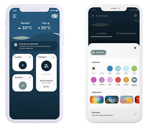 Pilotez &agrave; distance la filtration et l'&eacute;clairage du GS14M Connect avec l'appli Vigipool