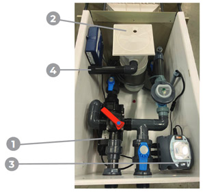 Int&eacute;rieur du mur filtrant GS8, partie enterr&eacute;e