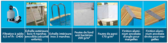 &Eacute;quipement de la piscine bois Ubbink Azura 4,30 x 3 m