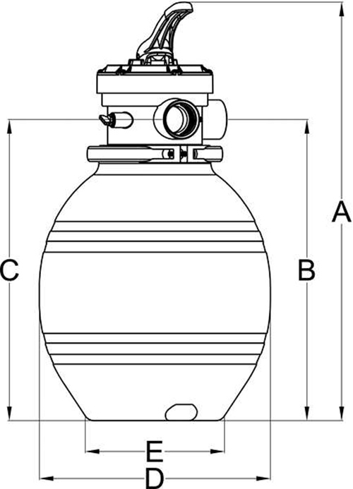 Dimensions du filtre &agrave; sable PoolFilter