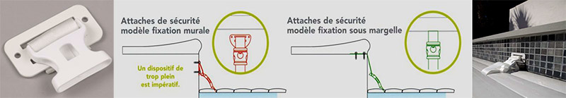 Attaches de s&eacute;curit&eacute; pour volet de piscine