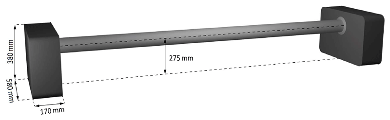 Dimensions de l'enrouleur d&eacute;rouleur Rolltwin pour couverture &agrave; barres