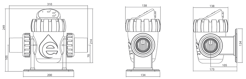 Dimensions de l'&eacute;lectrolyseur au sel SSC Nano