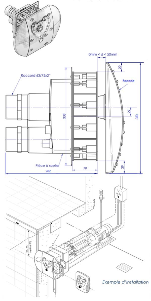 Installation de la nage &agrave; contre-courant JetStream Bambo