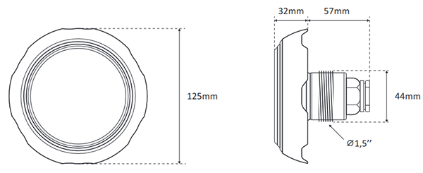 Dimensions du mini projecteur LED couleur Ledinpool by Seamaid