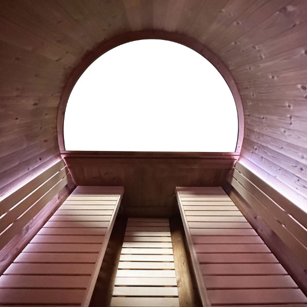 Bancs face &agrave; face du sauna Onyxia Barrel